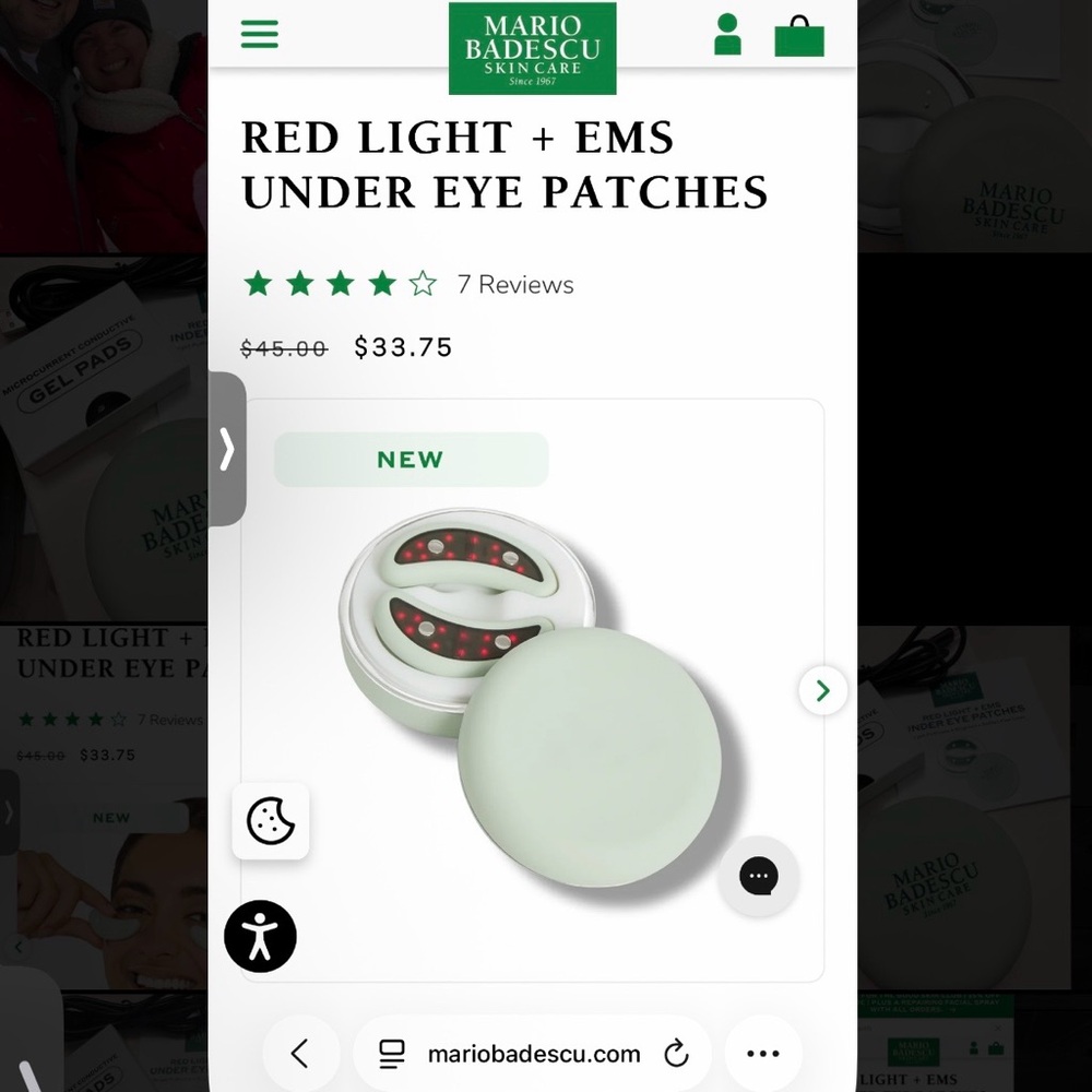 Mario Badescu EMS + Red Light Under Eye Patches